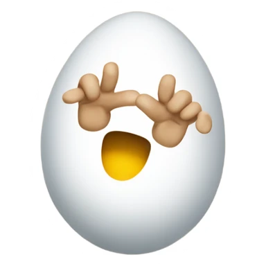 Little egg man throws his hands in the air going wild ￼ sticker