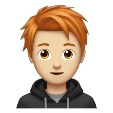 emo boy choppy ginger hair side bangs sticker