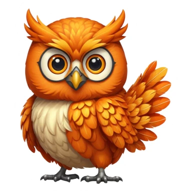 make an orange owl with the thumbs up sticker