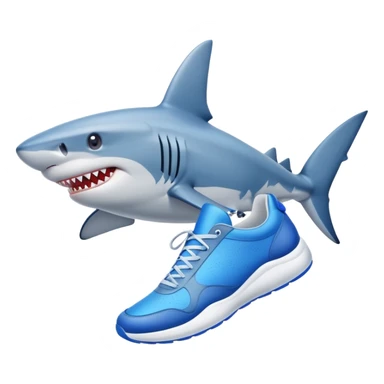 Az a un tiburón con unas zapatillas azules  sticker