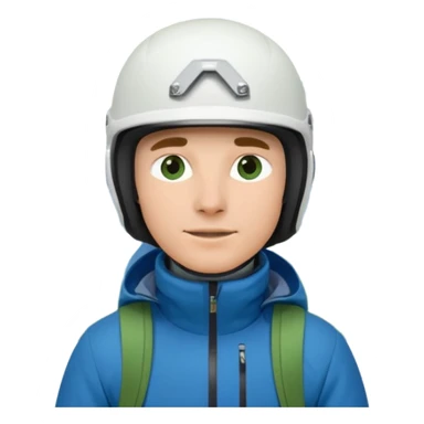 Man, skiing, White helmet, blue Jacket, Green trBackground Matterhorn sticker