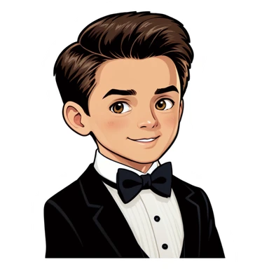 dapper boy with bowtie sticker