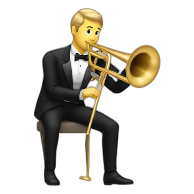 Classical Trombone player in a tuxedo sticker