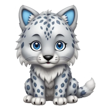 "Schnolf"-Snow-leopard-wolf-hybrid-fusion-animal-creature, full body sticker