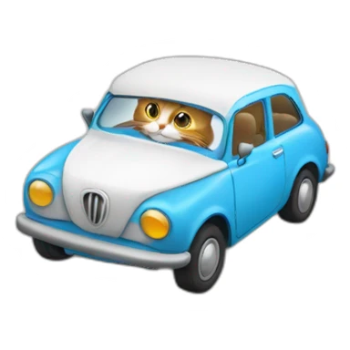Un chat sur une voiture sticker
