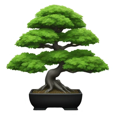 Bonsai tree in a black rectangular vase sticker