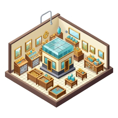 Isometric small jewelry factory sticker