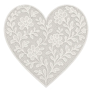 digital illustration of a heart with a delicate lace overlay, no background sticker