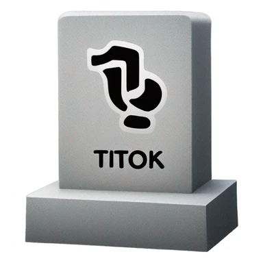A tombstone with TikTok’s name on it sticker