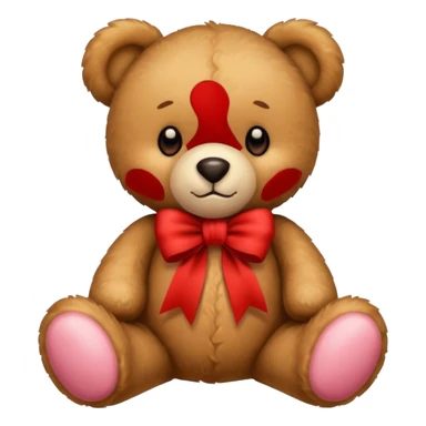 teddy bear with red ribbon sticker