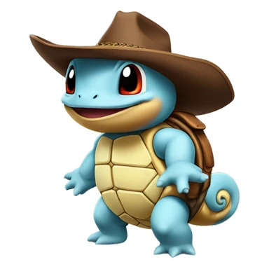 Squirtle as a cowboy sticker
