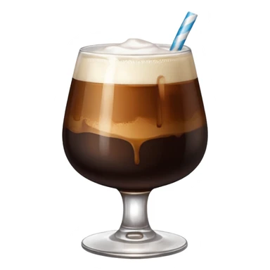 glass of fernet with coca, Argentine style, less ice, lots of fernet foam, glass cup sticker