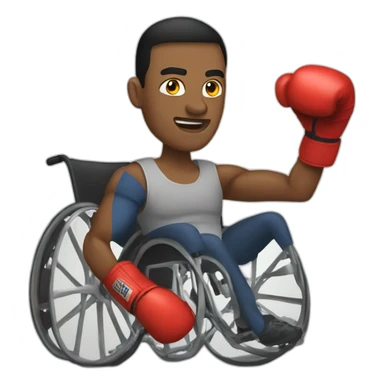 Guy on a wheelchair in boxing gloves sticker