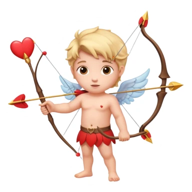 Adorable Cupid with his magical bow and arrow shooting love hearts sticker