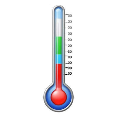 A straight thermometer has 5 colors on it, no round ball or circle at first  sticker