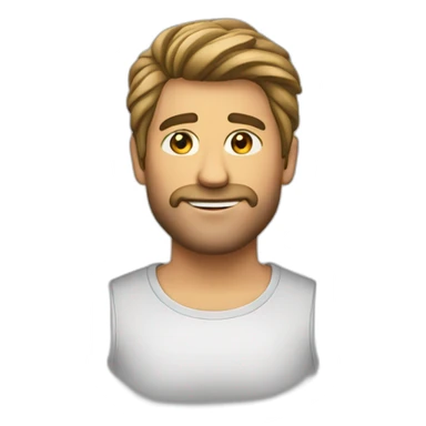 Emoji de cara con pelo largo hombre sticker