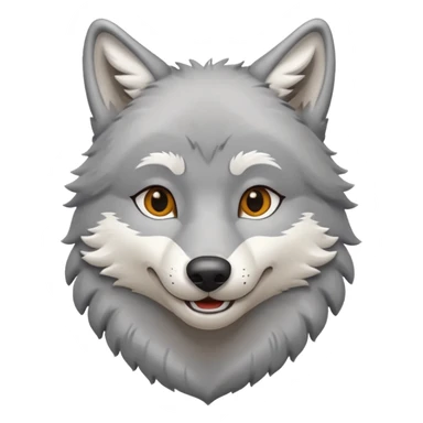 smiling gray wolf in a white dishdasha sticker