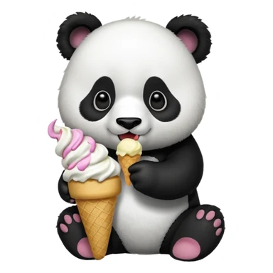 Un panda comiendo helado sticker