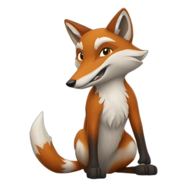 Un renard qui fait un doit d'honneur sticker