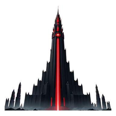 Barad Dúr from Lord of the Rings, Dark, giant Tower, with red laser beams shooting into the sky sticker