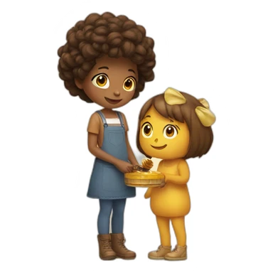 Girl and the honey sticker