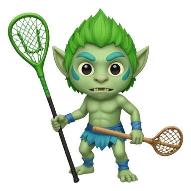 Troll holding lacrosse stick sticker