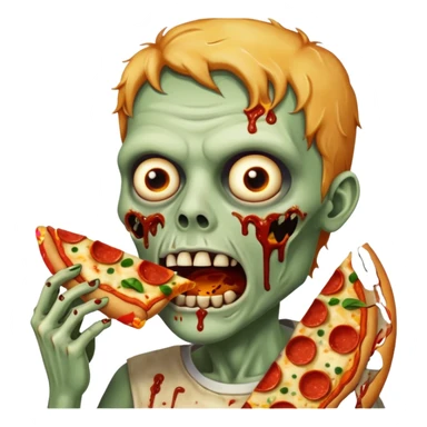 zombie eating pizza slice sticker