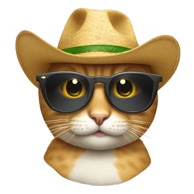 Un gato con gafas de sol geniales y sosteniendo dinero con un sombrero genial. sticker