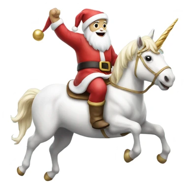 Santa Claus riding a unicorn  sticker