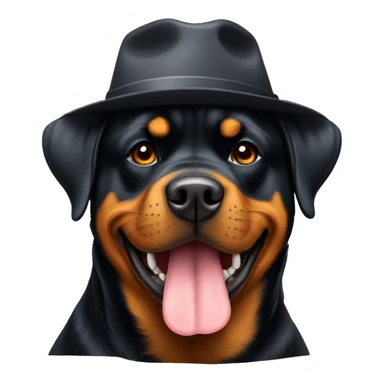 Rottweiler wearing hat sticker