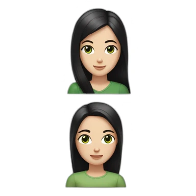 Girl with black straight hair and green eyes with tall white men with brown short hair sticker