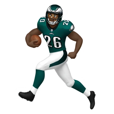philadelphia eagle player football number 26 jumping kelly green sticker