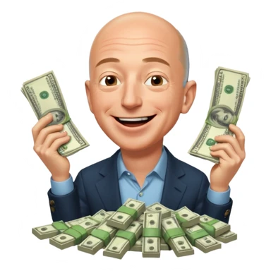 jeff bezos sniff money and laughing like madman sticker