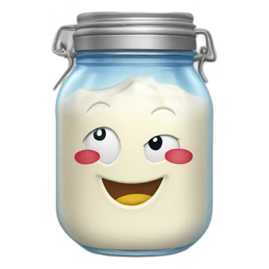 Lightning McQueen in jar with milk sticker