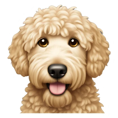 golden doodle dog with light colored fur sticker