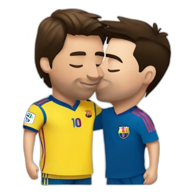 lionel messi kissing cristiano ronaldo no nsfw sticker