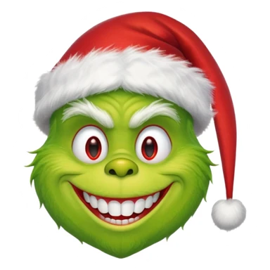 The Grinch with a Santa hat emoji sticker