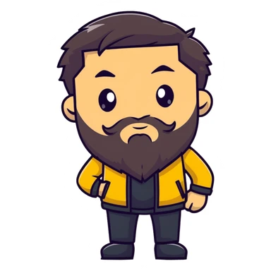 Luxury car guru with long beard, Lamborghini themed outfit, wise expression sticker