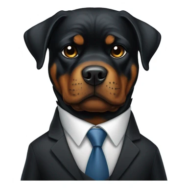 Rottweiler wearing a suit sticker