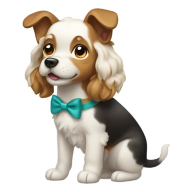 Dog with a bow in its hair sticker