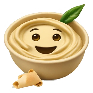 hummus with olive oil swirl and one pita bread on the side sticker