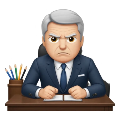 angry boss in his office sticker
