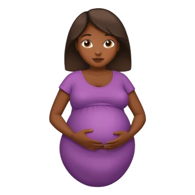 dark skin tan woman with big inflated belly sticker