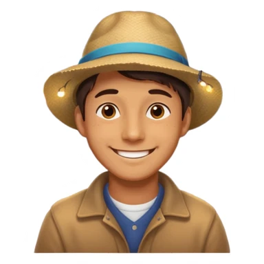 Man posing with lights sticker