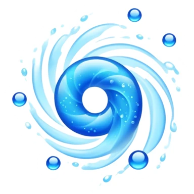 Cool blue air flowing, refreshing breeze with blue particles sticker