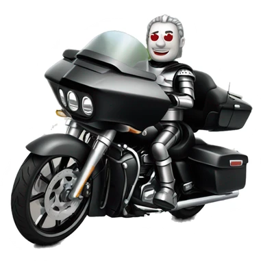 Tin Man riding black Harley road glide sticker