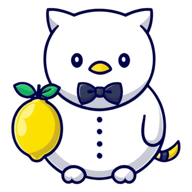 lemon with a face, monocle, and bow tie sticker