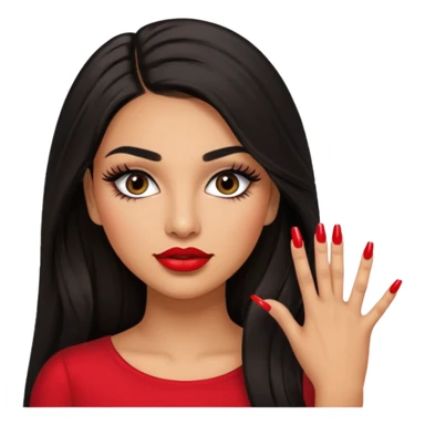 Baddie Latina emoji with fake lashes and nails sticker