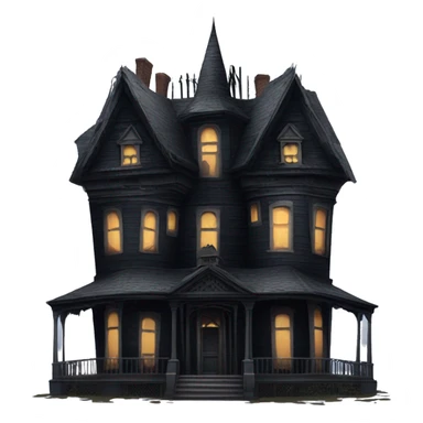 Dark and stormy Haunted Addams house. Dilapidated  sticker