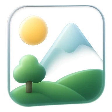 sunny landscape scene in matte glass style sticker